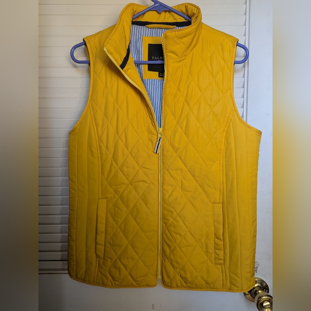 Talbots sporty Quilted Vest Yellow Size Petite Medium